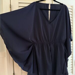 Cupshe Navy Romper with Flowing Sleeves